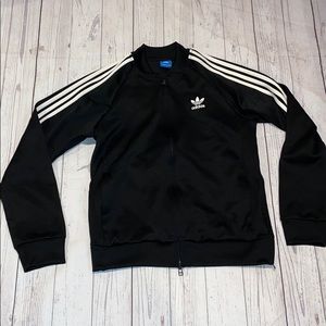 Adidas track 3 stripe jacket zip up